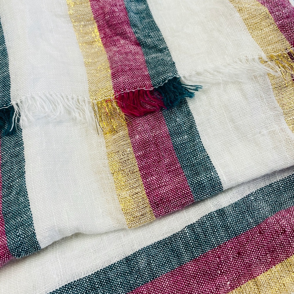 Anthropologie Biana Linen Striped Table Runner - Picture 5 of 5